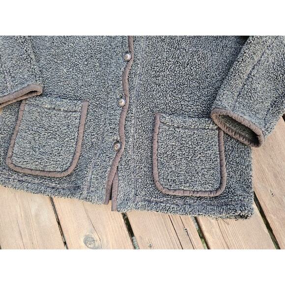 Vintage Saks Fifth Avenue Teddy Sherpa Plush Sweater Jacket Womens Medium - Picture 2 of 7